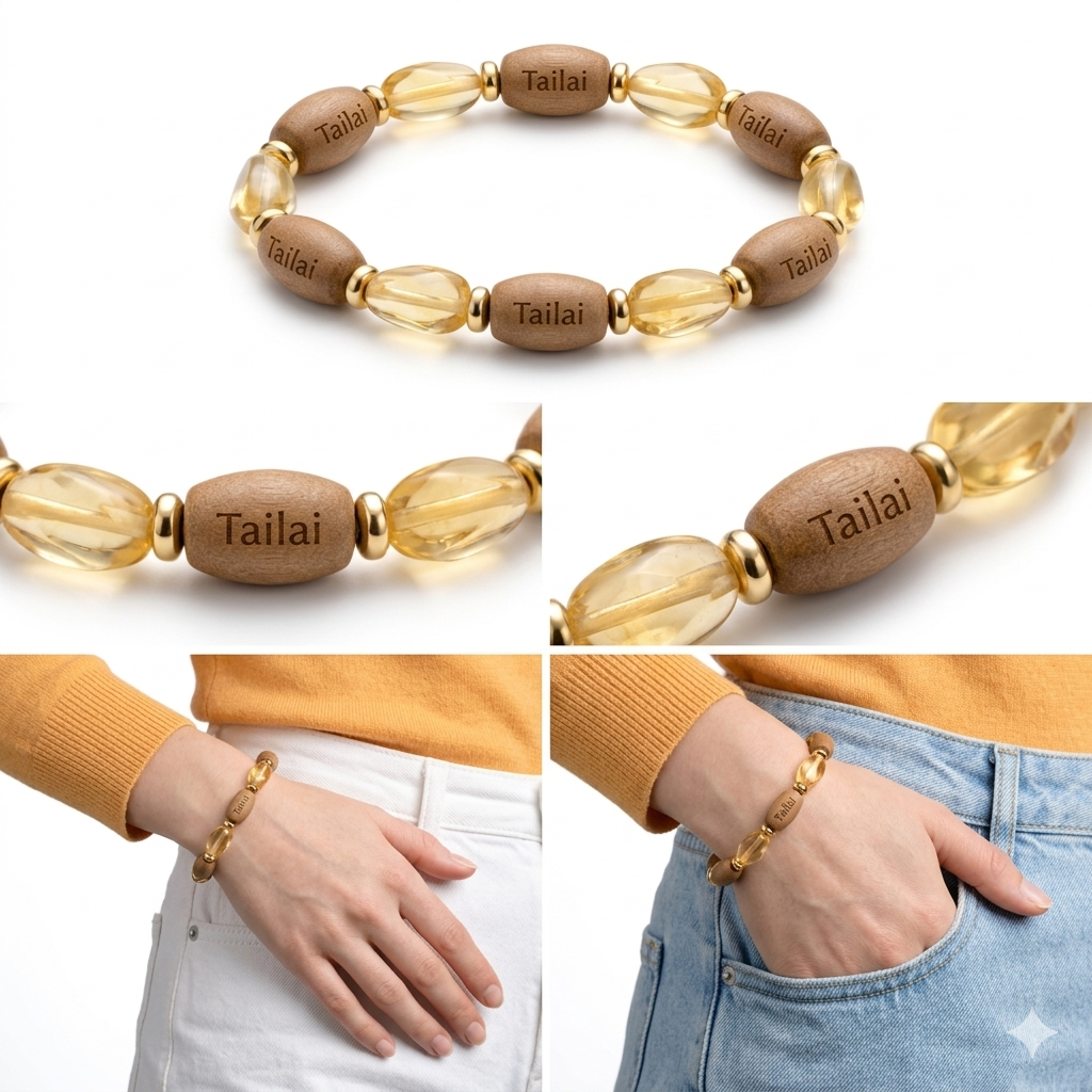 Tailai Primal Series<br>Citrine and natural aromatic beads - Image 2
