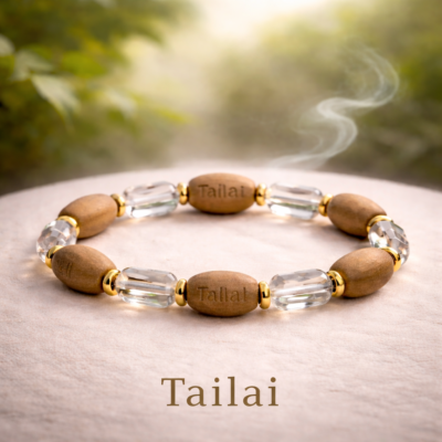 Tailai Primal Series<br>White Crystal and natural aromatic beads