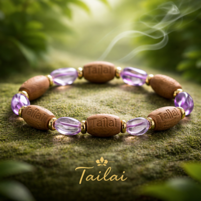 Tailai Primal Series<br>Amethyst and natural aromatic beads